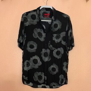 Hugo Boss Black and Gray Floral Men's Shirt